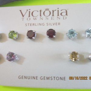 Victoria Townsend Multicolor Stud Earrings Genuine  Gemstone